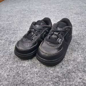 Nike Air Force 1 Low Toddler 7C Triple Black Shoes Sneakers 314194-009 AF1